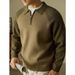Autumn And Winter New Knitted Sweater Men's Polo Shirt Lapel Raglan Half Zipper Light Luxury Business_viptrois.com