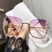 Women's Glasses new fashion rhinestone sunglasses for women, slim sunglasses, internet celebrity style, sun protection and UV protection_viptrois.com