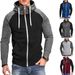Men's Color Matching Fitness Sports Men's Sweatshirt Casual Fashion Contrasting Color Raglan Sleeve Cardigan Top_viptrois.com