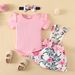 Babies' clothes children's clothing spring and autumn baby pit strip small flying sleeve triangle romper floral bow suspender skirt suit skirt_viptrois.com