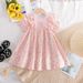 Kid's Clothing Sweet Flying Sleeves Floral Dress Puff Sleeves Summer New Girls Dress_viptrois.com