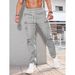 Men's Casual Sports Zipper Decorative Cargo Pants Waist Drawstring Men's Plus-size Woven Cargo Pants_viptrois.com