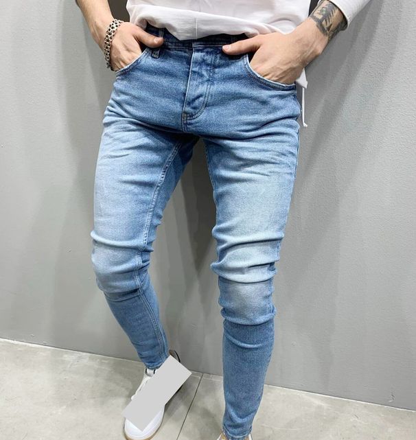 Men's ClothingHigh Quality European And American Men's Elastic Tight Skinny Jeans_viptrois.com