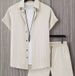 2025 Men's Pure-color Short-sleeved Suit, Fashionable And Trendy_viptrois.com