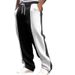 Men's Casual Sporty Jogger Pants - Breathable Quick-Dry Polyester Blend With Color Block Design, Comfortable Loose Fit For Running, Gym & Daily Wear_viptrois.com