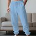 Men's Linen Lounge Pants – Breathable Relaxed Fit With Adjustable Cuffs For Home, Travel & Yoga (S-XXL)_viptrois.com