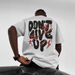 Fashion Street Graffiti Back Large Letter Printing Heavy Hip Hop Silhouette Men's T-Shirt_viptrois.com