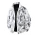 Men's Clothing Lambswool Jacket Winter Loose Tie Dye Warm Winter Cotton Padded Coat Plus Velvet Thickened Cotton Coat Ins Trendy Brand Cotton Padded_viptrois.com
