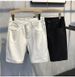Men's Clothing White Shorts Trendy Casual Versatile Slim Jeans Thin Elastic Shorts_viptrois.com