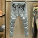 Men's Trendy High Street Ink-splashed Jeans Youth Elastic Slim Fit Personalized Printed Skinny Long Pants Men_viptrois.com