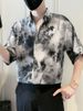 New Chinese-style Men's Short-sleeved Casual And Cool Ink-wash Tie-dyed Shirt, 2025 New Men's Summer Top_viptrois.com