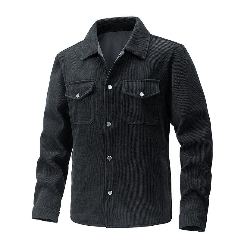 Double-sided Casual Jacket, Men's Fitted Spring And Autumn Short Fashionable Knitted Slimming Men's Shirt_viptrois.com