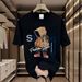 【DORAE】2026 Breathable T-shirt (Eco Cotton) Black (3D "Hooded Street Kid" Print & Tan-Blue Accent) – Pioneer Style For Weekend Getaway_viptrois.com