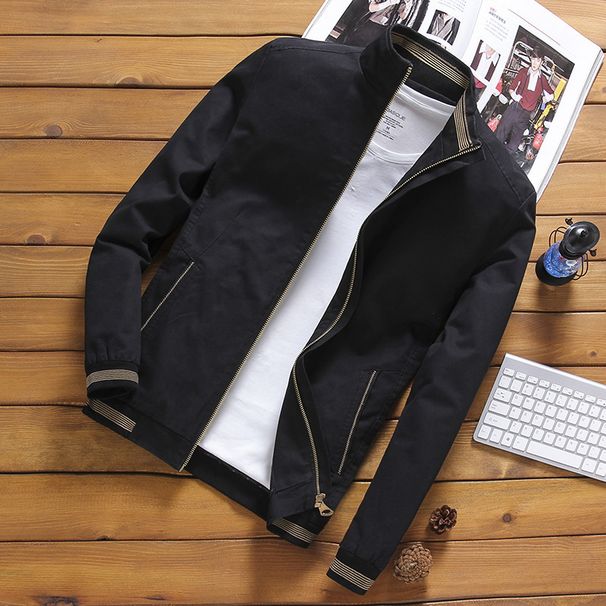 2025 Spring And Autumn Coat Pure Cotton Jacket Stand-up Collar Baseball Jersey Casual Jacket Men_viptrois.com