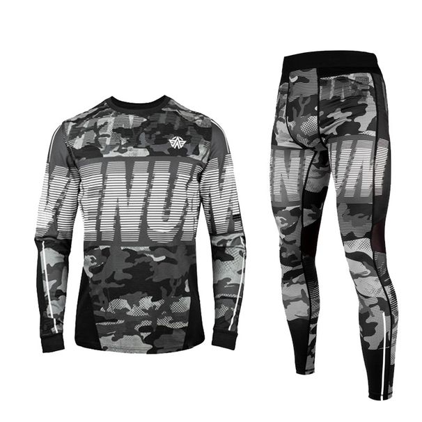 Men's Clothing Sports suit boxing long-sleeved tights fighting training suit Sanda suit fitness trousers customized two-piece suit_viptrois.com