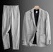 Men's Clothing Summer Linen Suit Slim Fit Thin Cotton And Linen Casual Loose Jacket Sun Proof Two Piece Suit_viptrois.com