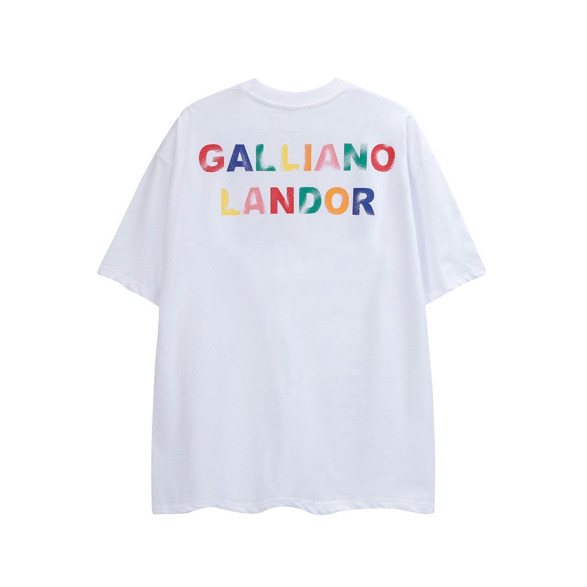 Multicolor Letter Print T-Shirt Unisex Streetwear Casual Black White Short Sleeve Tee_viptrois.com