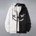 Men's Clothing Men's Spring And Autumn Casual Fashion Color Blocked Smiley Sweatshirts For Men Long Sleeved Sports Hooded Tops Jackets For Men_viptrois.com