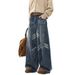 American Retro Cat Whiskers Scimitar Jeans Men High Street Loose Design Cleanfit Straight Wide Leg Long Pants_viptrois.com