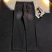 Men's American Streetwear Vintage Wash Flared Jeans, Relaxed Fit Bootcut Denim Pants With Distressed Details For High-Fashion Casual Style_viptrois.com