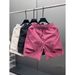 Summer Ice Silk Loose Casual Cargo Shorts For Men Solid Color Couple Five Point Pants Men's Clothing_viptrois.com