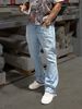 Men's Clothing Foreign Trade American Retro RO Style Drawstring Zipper Gradient Washed Distressed Loose Wide-leg Mopping Workwear Jeans For Men_viptrois.com