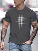 Men's Fashion Short-sleeved T-shirts Summer Slim-fit Pure Cotton Printed T-shirts Trendy Casual Versatile Tops_viptrois.com