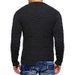 Men's Clothing Solid Color Round Neck Long Sleeve Knitted Top Large Size Men's Clothing_viptrois.com