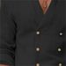 Men's Clothing Men's Spring And Autumn Double Breasted Stand Up Collar Solid Color Cotton And Linen Casual Solid Color Long Sleeved Youth Shirt_viptrois.com