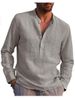 Men's Clothing Men's Long Sleeve V Neck Casual Beach Shirt Men's Clothing_viptrois.com