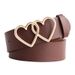 New Korean version peach heart double for women's versatile decoration, love button jeans, belt manufacturer direct_viptrois.com