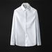 Men's Slim Fit 3D Embroidered Bee Long Sleeve Shirt Spring Casual Cotton Blend Trendy Wrinkle Free Black White Striped Pure Color_viptrois.com