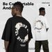 Men's Clothing Fashion Brand Letter Heavy Short Sleeved T Shirt For Loose Oversize Street Hip Hop Ins Couple Five Point Sleeves_viptrois.com