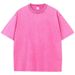 Retro Heavyweight Solid Color Short Sleeve T-Shirt Unisex Summer Street Fashion Washed Vintage Basic Popular Men's Top_viptrois.com