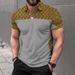 Men's Clothing Irregular Geometric Pattern Fashion Short Sleeved Button Lapel Shirt_viptrois.com