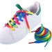 Shoelaces Rainbow Color Shoelaces 8mm Flat Transfer Shoelaces Personalized Accessories Sports Canvas White Shoe Laces_viptrois.com