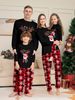 Christmas Fawn Snowflake plaid family Christmas print home suit set_viptrois.com