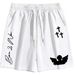 Unisex Casual Shorts Trendy Summer Street Style Loose Fit Angel Cross Print Men's Clothing Bottoms_viptrois.com
