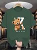 Men's 100% Cotton Stretch Fabric T-Shirt Casual Round Neck Short Sleeve With Print Ideal Gift Comfortable And Breathable For All Seasons Gift For Men_viptrois.com