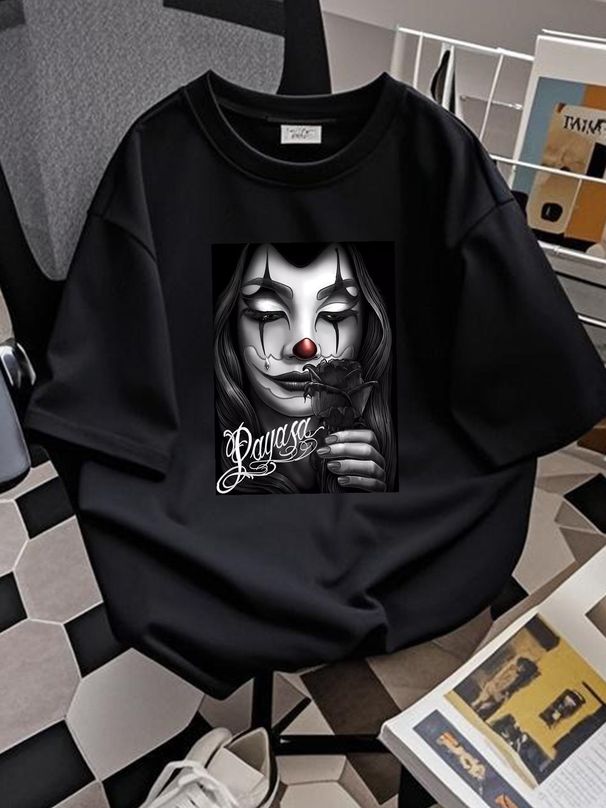 Payasa Chicana T Shirt Vintage Chicano Art Fashion Casual Graphic Summer Streetwear Homme Soft Unisex Comfortable Stylish Breathable_viptrois.com