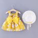 Kids’ Clothing New Summer Girls Cherry Print Bow Dress With Hat_viptrois.com