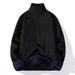 Men's Fleece-Lined High Neck Sweater – Winter Thermal Knit Pullover, Soft Acrylic Blend (Black/White/Burgundy/Camel/Beige/Grey/Caramel, M-4XL)_viptrois.com