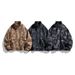 Men's Stand Collar Jacket – Retro Digital Print Windbreaker (Black/Grey/Caramel, M-8xl) Fashion Trends_viptrois.com