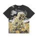 American Retro Skull Print Summer Casual Trend Hip-Hop Washed Short Sleeve T-Shirt_viptrois.com