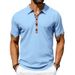 Men's Navajo Color Block Polo Shirt – Breathable Cotton Blend, Trendy Collared Short Sleeve Casual Top_viptrois.com