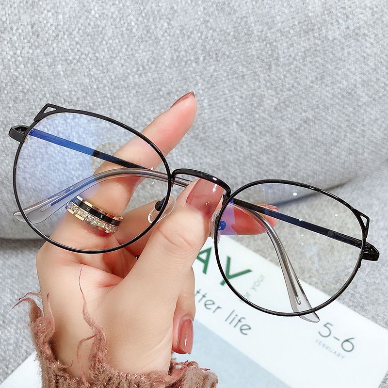 Unisex Plain Plain Mirror Cute Cat Ears Anti-blue Glasses Frame Myopia Glasses Can Be Matched With A Number Of Black Frame Glasses_viptrois.com
