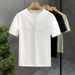Simple Embossed White Short-sleeved T-shirt Men's Trendy Brand Crew Neck Top 2025 Summer New Men's Comfortable Half-sleeved_viptrois.com