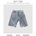 Men's Clothing Trendy Handcuffs Embroidered Cropped Jeans Loose Straight Casual Skateboard Pants_viptrois.com