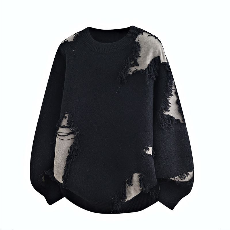 "Men's Knitted Pullover Sweater – Classic Long Sleeve Crewneck For Autumn & Winter, Soft Polyester Blend (Grey/Black/Green), Sizes M-4XL"_viptrois.com