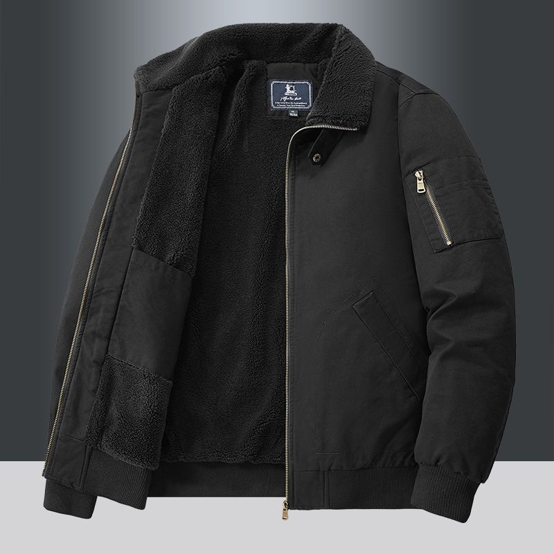 Men's Clothing New Autumn And Winter Men's Trendy American Workwear Tops Casual Cotton Clothes Plus Velvet Thick Warm Coat Jacket_viptrois.com